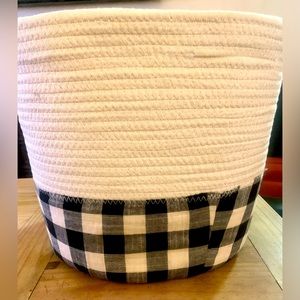 Allen + Roth Rope and Plaid Bin (16 x 16 x 12”)